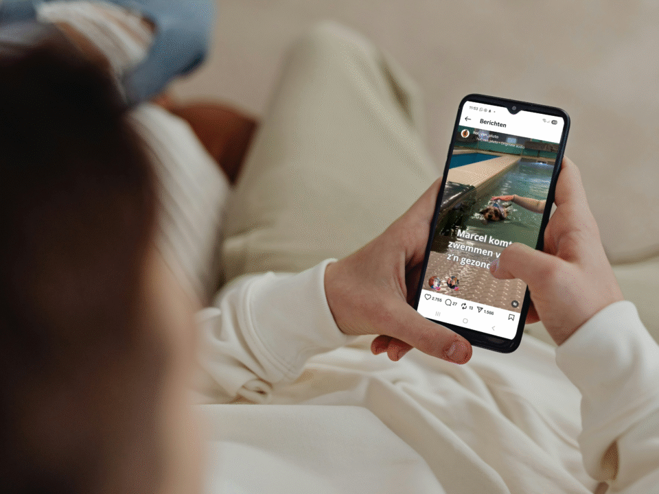 Social media content op een smartphone